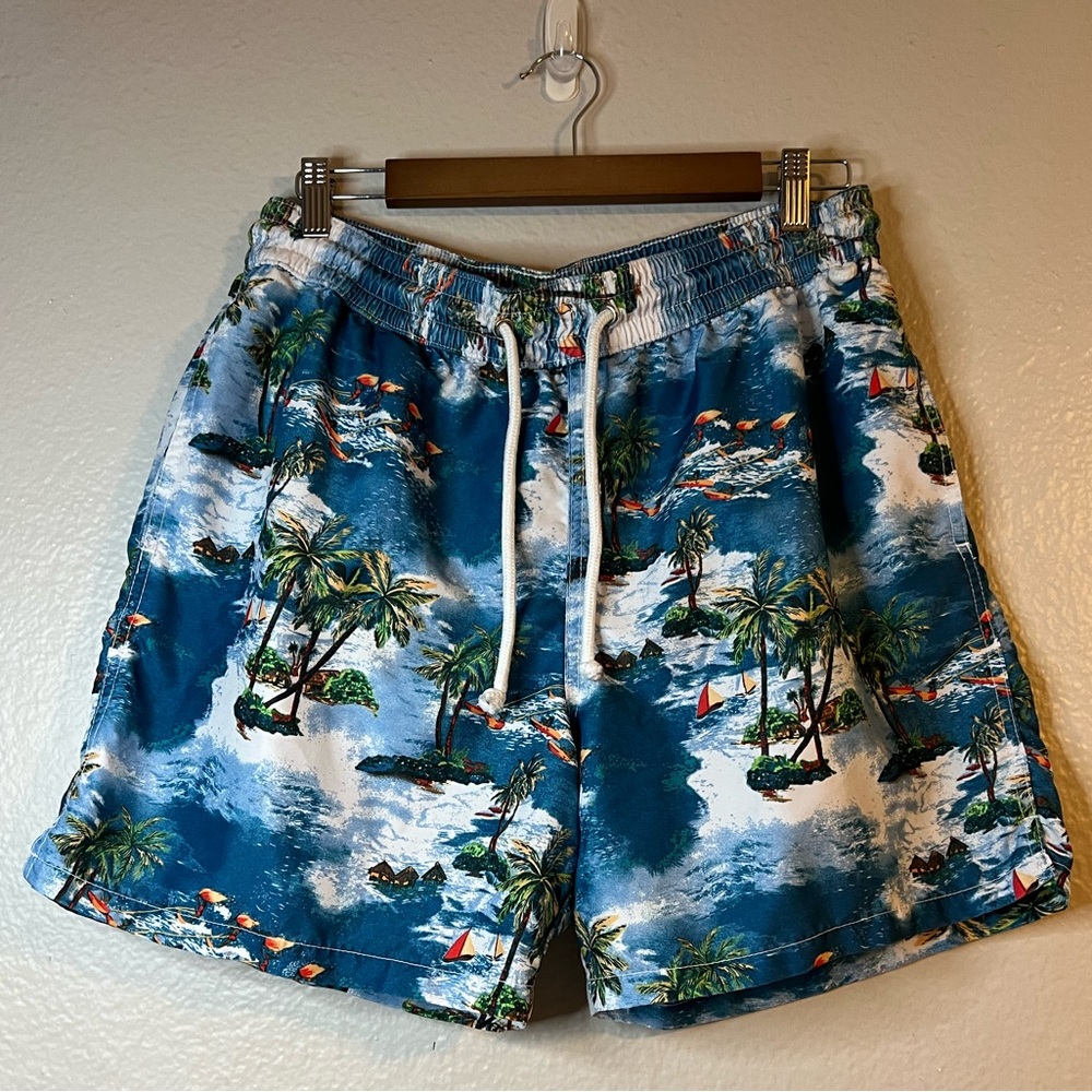 Merona Beach Palm tree Swim Trunks Large